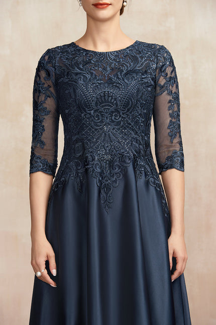 Robe Chic Satiné Ébène Élégant - gallery 6
