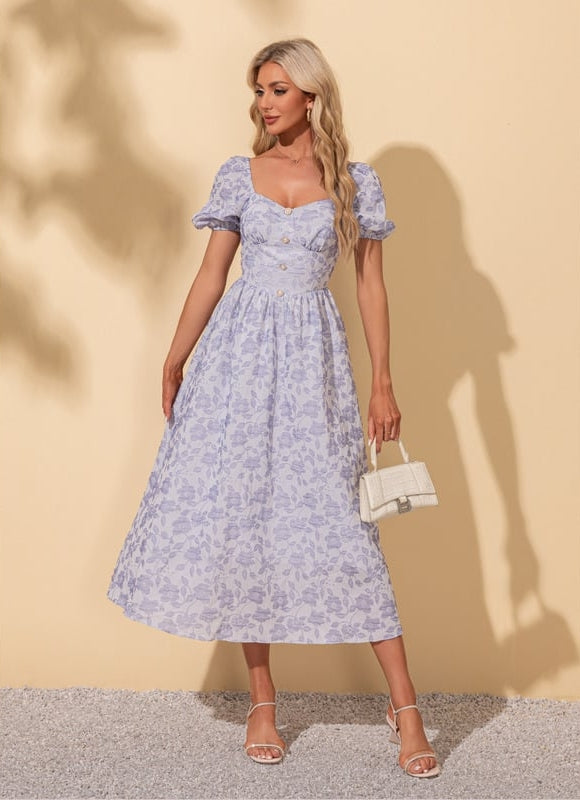 Robe Chic Midi Rose Fleuri - gallery 4