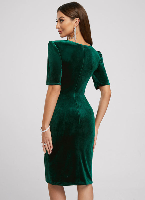 Robe Chic Velours Émeraude Chic - gallery 1