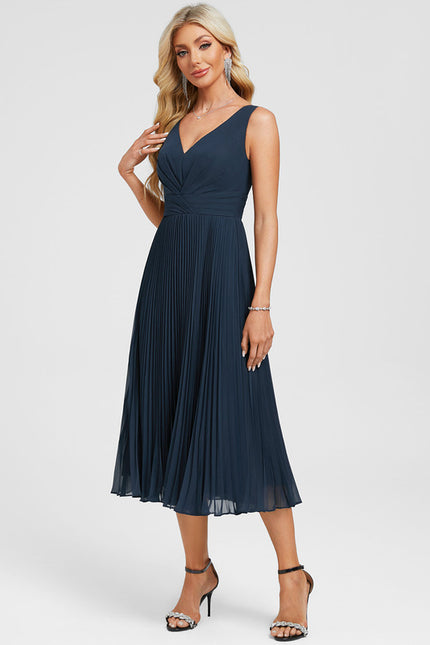 Robe Chic Plissée Sombre - gallery 2