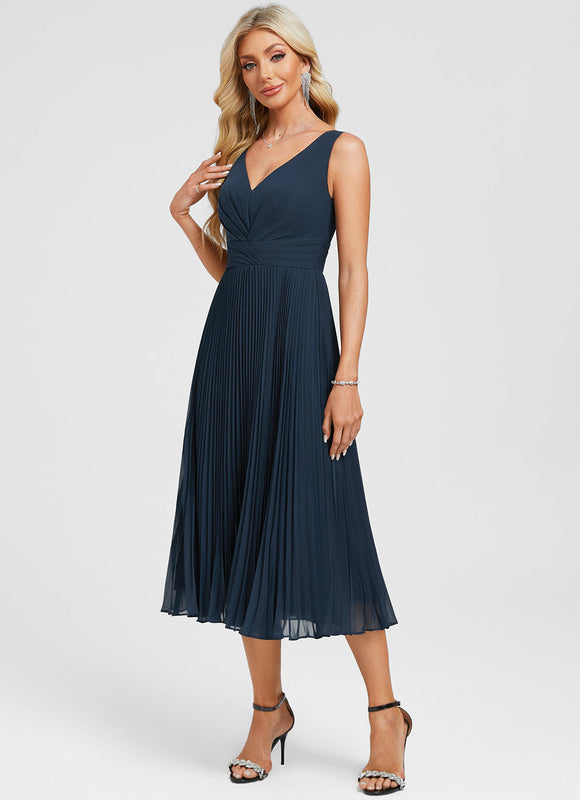Robe Chic Plissée Sombre - gallery 2