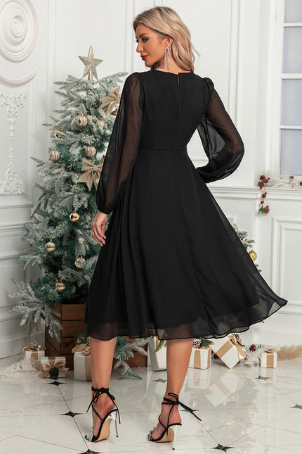 Robe Chic Élégance Noire Pailletée - gallery 1