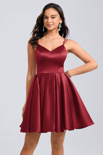 Robe Chic Évasée Bordeaux