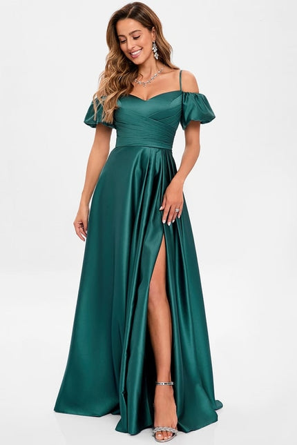 Robe Chic Bleu Royal Satinée - gallery 3