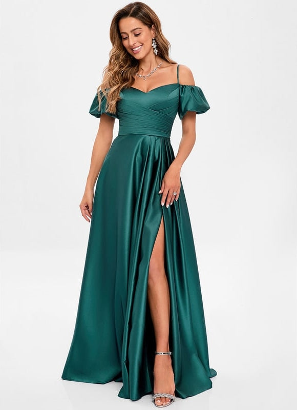 Robe Chic Bleu Royal Satinée - gallery 3