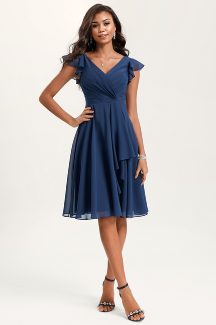 Robe Chic Bleu Élégance Flottante - gallery 1