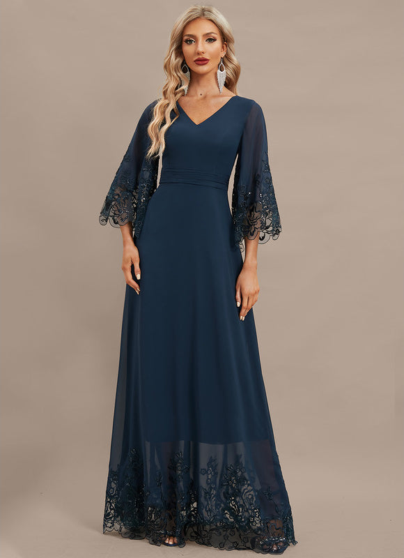 Robe Chic Bleu Nuit Élégante