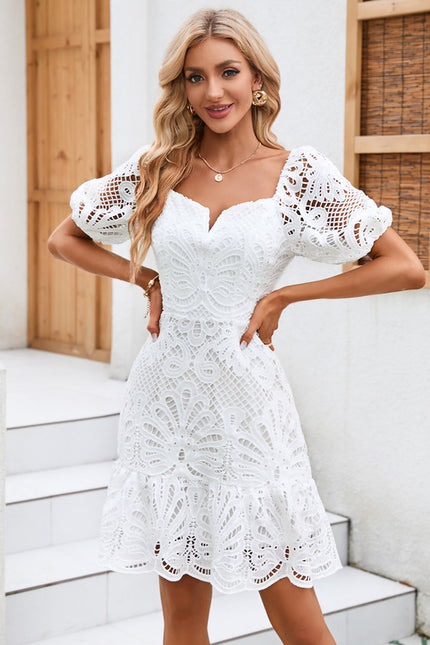Robe Chic Dentelle Écrue - gallery 1