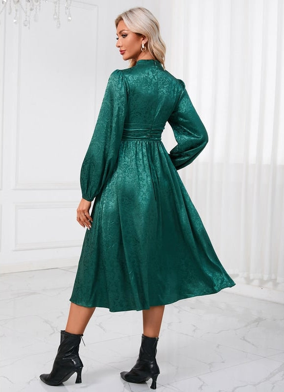 Robe Chic Vert Satiné