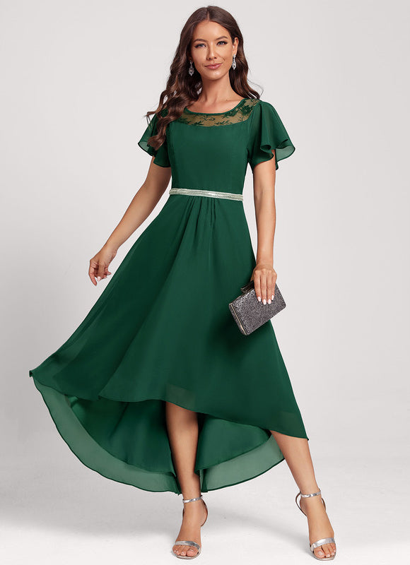 Robe Chic Élégance Verte Flottante - gallery 3