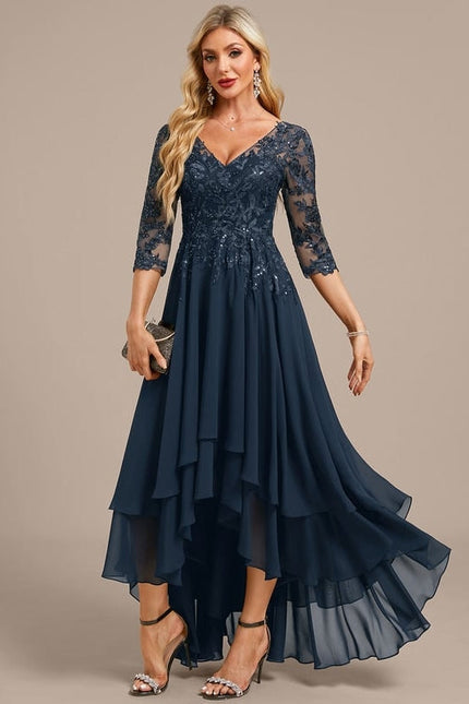 Robe Chic Mousseline Marine - gallery 2