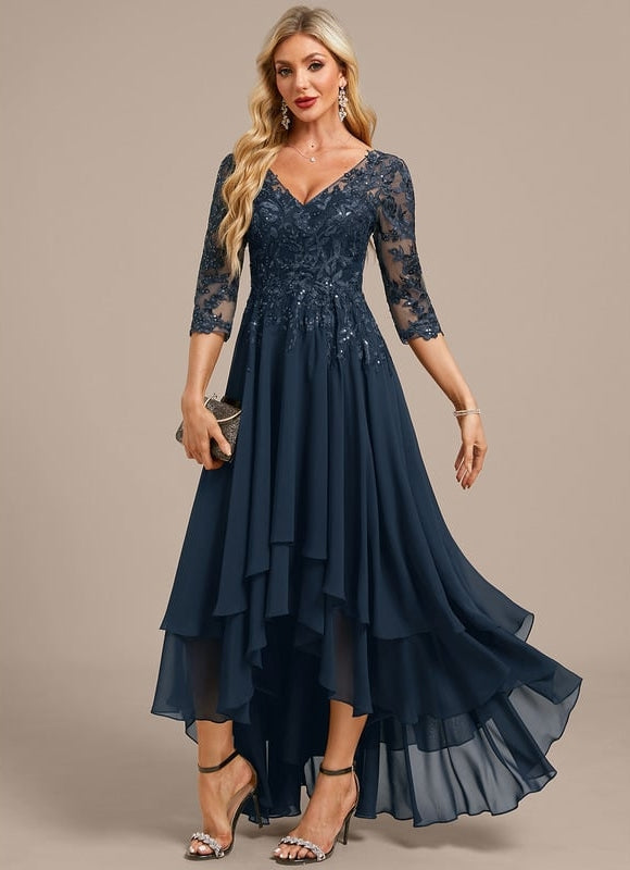 Robe Chic Mousseline Marine - gallery 2