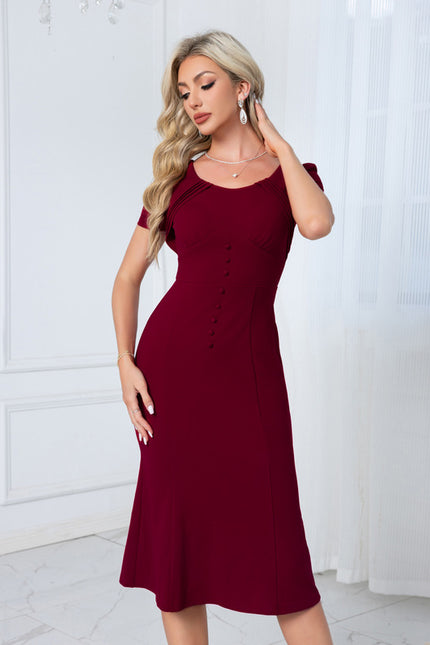 Robe Chic Bordeaux Ajustée