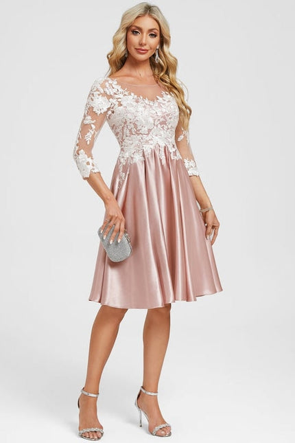 Robe Chic Satin Rose Poudré - gallery 4