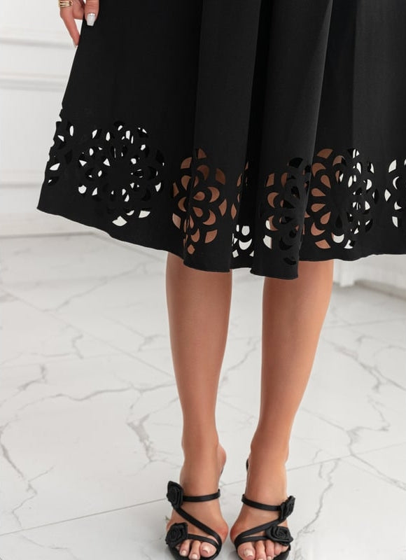 Robe Chic Noire Ajourée - gallery 5