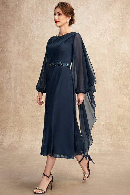 Robe Chic Bleu Nuit Élégante - gallery 5