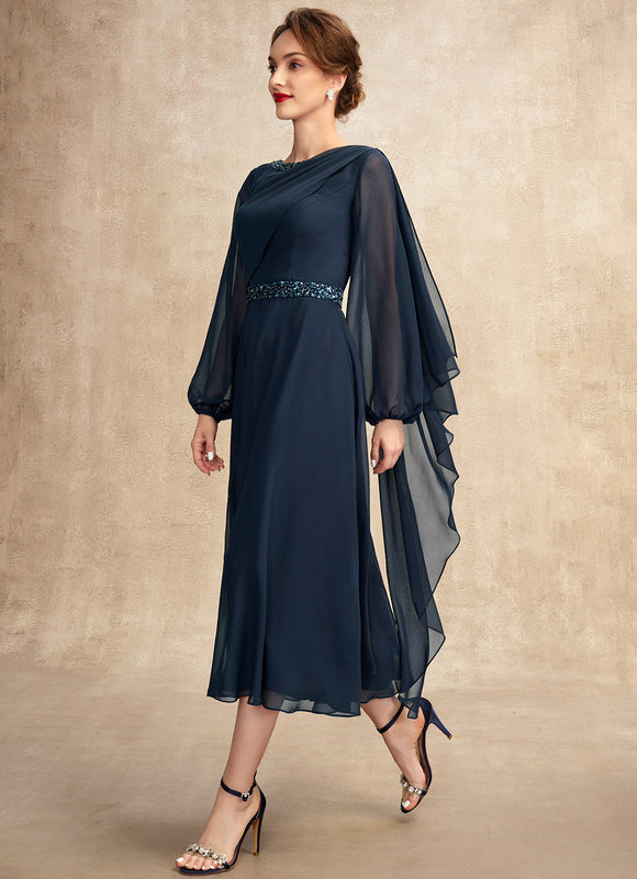 Robe Chic Bleu Nuit Élégante - gallery 5