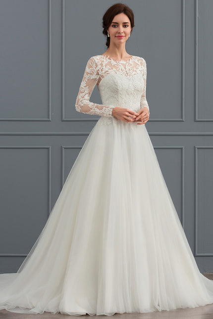 Robe Chic Blanche Col Rond Dentelle
