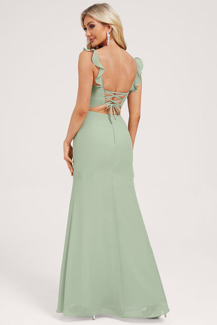 Robe Chic Longue Verte Raffinée - gallery 1