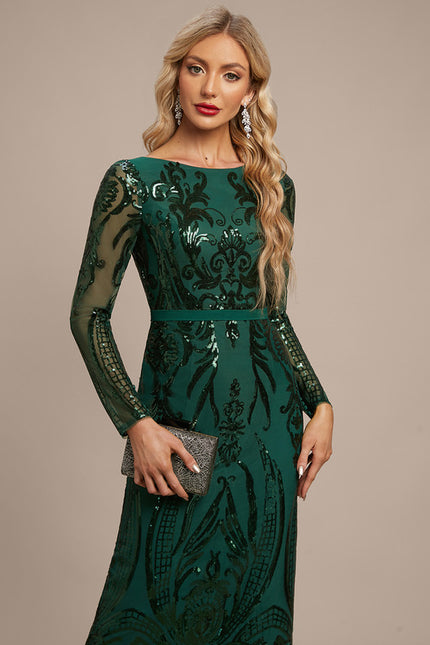 Robe Chic Pailletée Émeraude - gallery 5