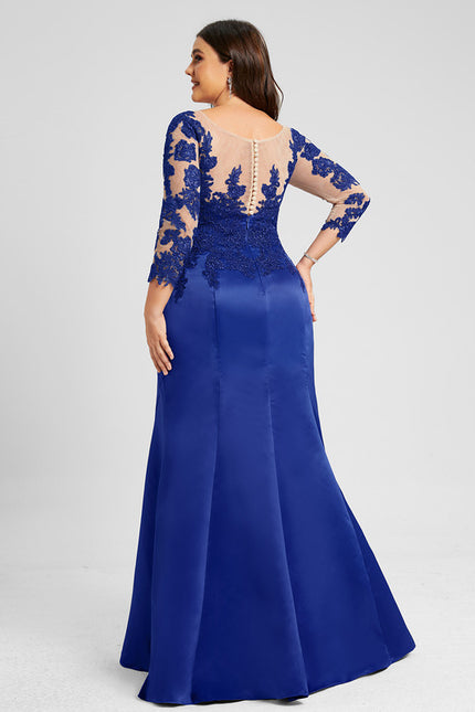 Robe Chic Élégante Bleu Satiné - gallery 9