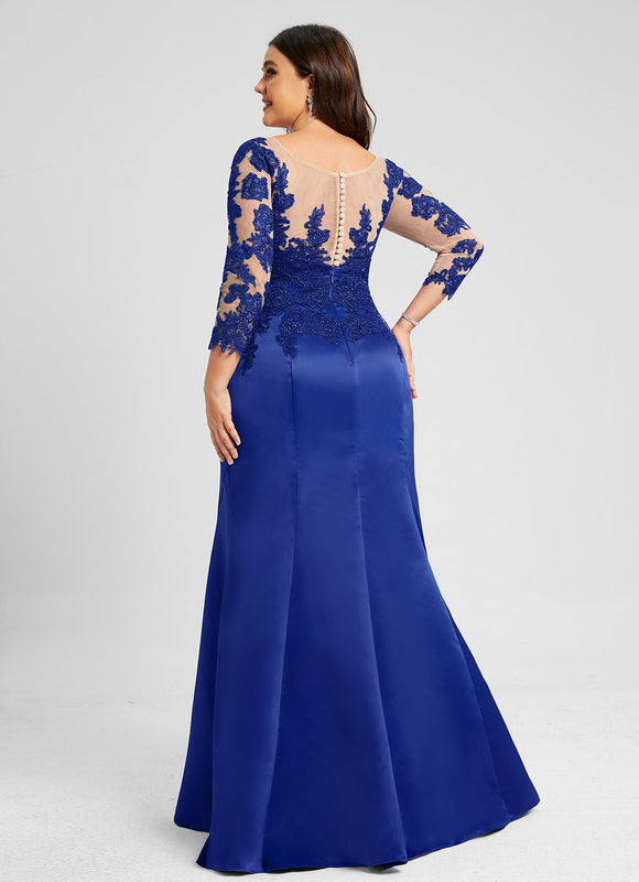 Robe Chic Élégante Bleu Satiné - gallery 9