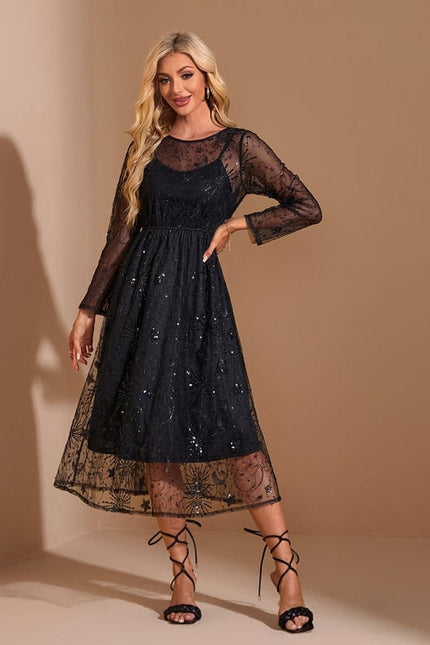 Robe Chic Noir Étoilé
