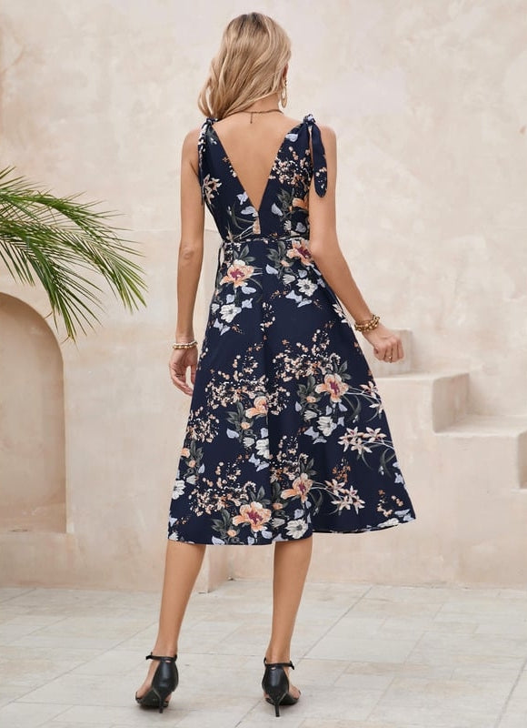 Robe Chic Fleurie Marine - gallery 3