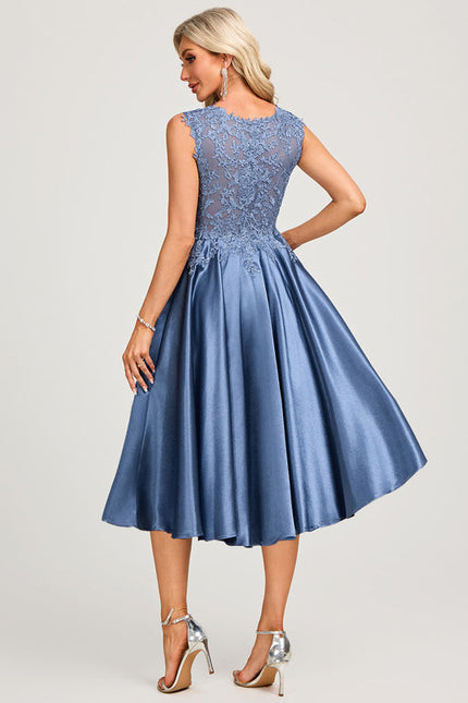Robe Chic Satin Bleu Ciel - gallery 5