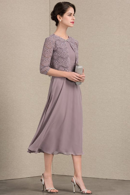 Robe Chic Mousseline Violet - gallery 2