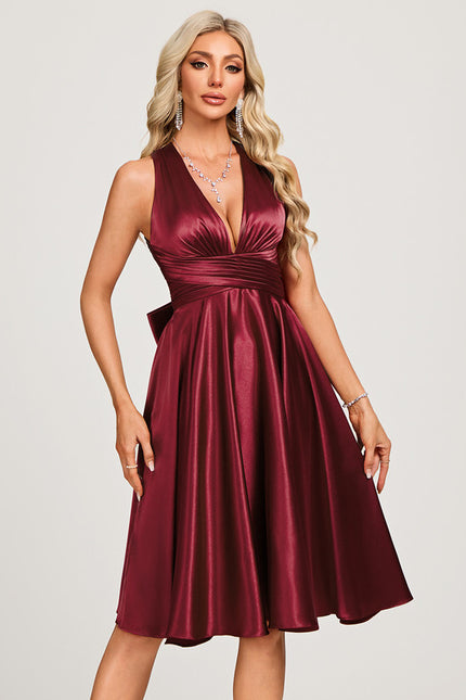 Robe Chic Cocktail Satinée - gallery 2