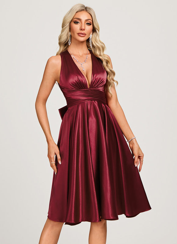 Robe Chic Cocktail Satinée - gallery 2