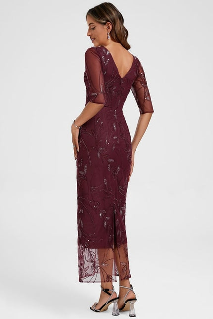 Robe Chic Soirée Bordeaux - gallery 5
