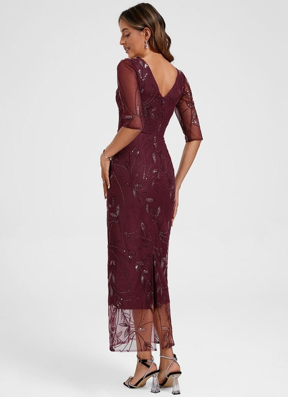 Robe Chic Soirée Bordeaux - gallery 5