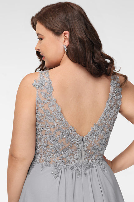 Robe Chic Gris Poudré Élégant - gallery 9