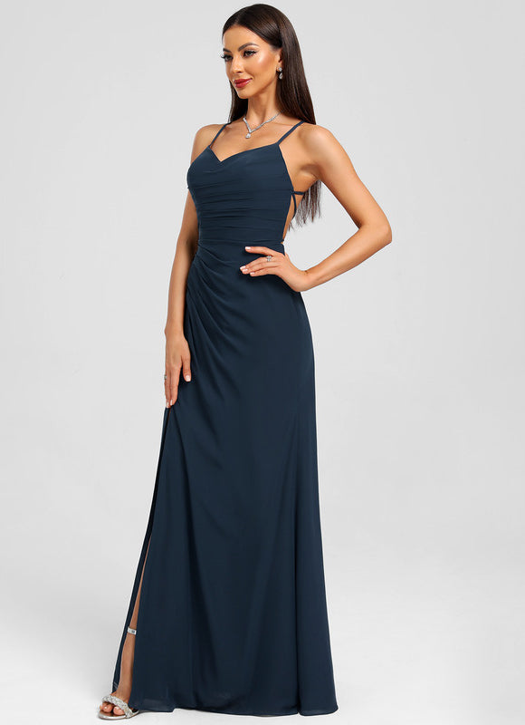 Robe Chic Velours Sombre Étoilé - gallery 2