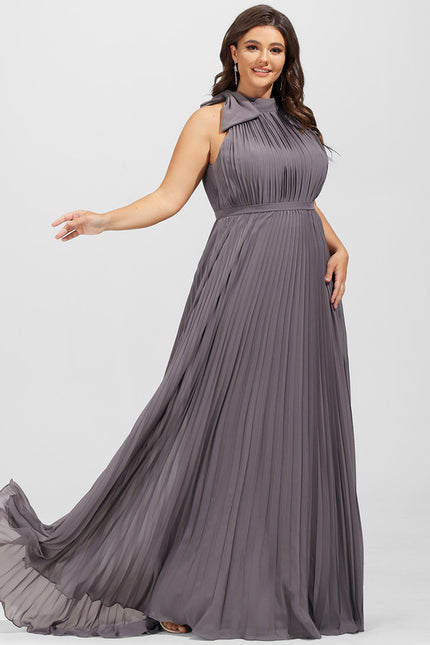 Robe Chic Satiné Taupe - gallery 3