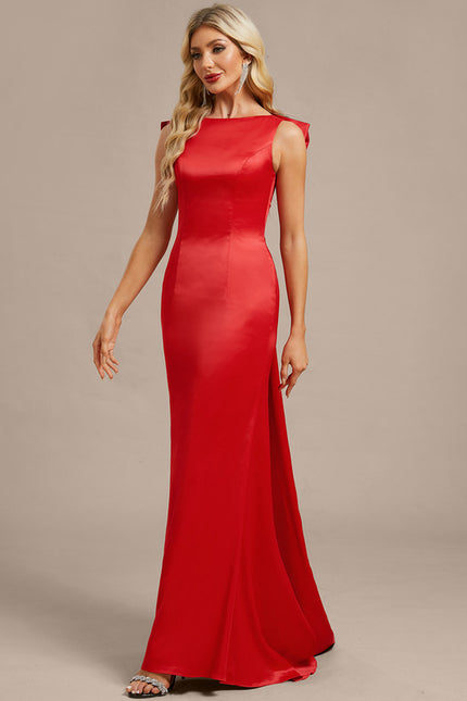 Robe Chic Satin Rouge Élégant - gallery 3