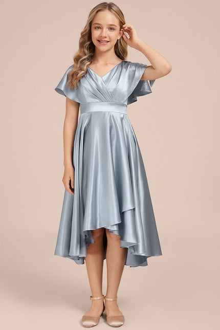 Robe Chic Satinée Junior Bleu Ciel