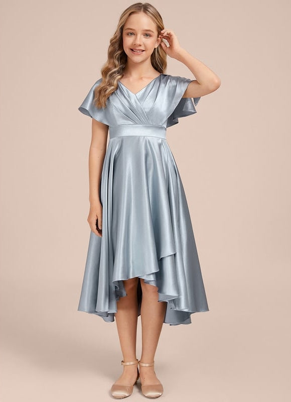 Robe Chic Satinée Junior Bleu Ciel