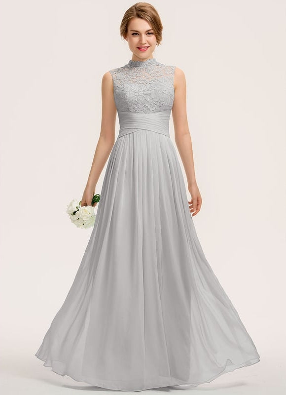 Robe Chic Gris Perle Dentelle Élégante