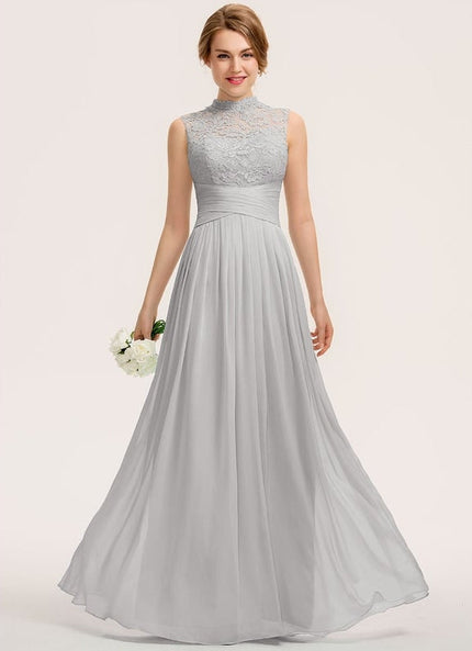 Robe Chic Gris Perle Dentelle Élégante
