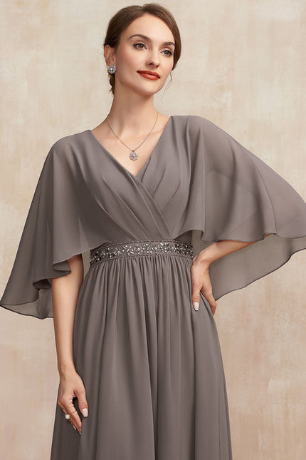 Robe Chic Longue Fluide Grise - gallery 1