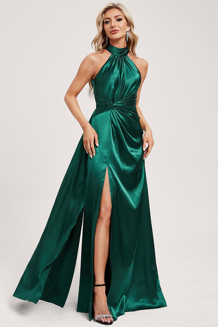 Robe Chic Satin Élégant Longueur Maxi - gallery 1
