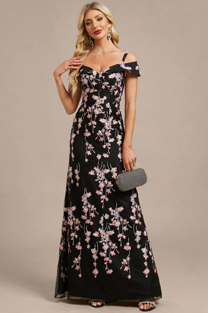 Robe Chic Florale Noire - gallery 2