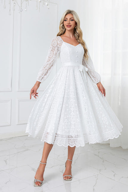 Robe Chic Midi Dentelle Élégante