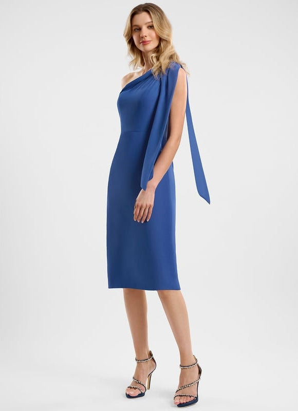 Robe Chic Asymétrique Bleu - gallery 3