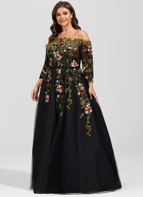Robe Chic Lueur Florale Sombre - gallery 9