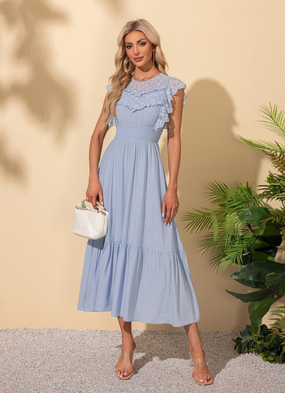 Robe Chic Bleue Aérienne