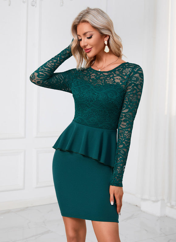 Robe Chic Dentelle Peplum